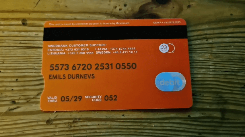 Emīls Durņevs Swedbank karte
